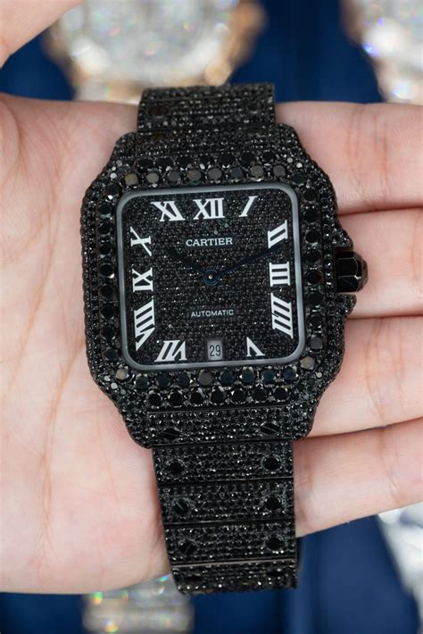 cartier black diamond watch|cartier women's watch with diamonds.